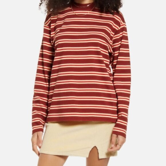 NWT BP by Nordstrom Organic Cotton Stripe Oversized Long Sleeve - S - Picture 1 of 10